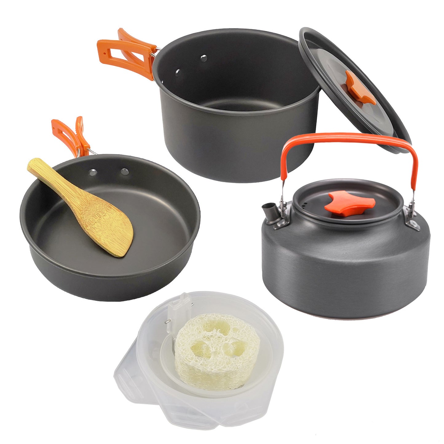 New Amazon Outdoor Camping Cookware Set with Kettle