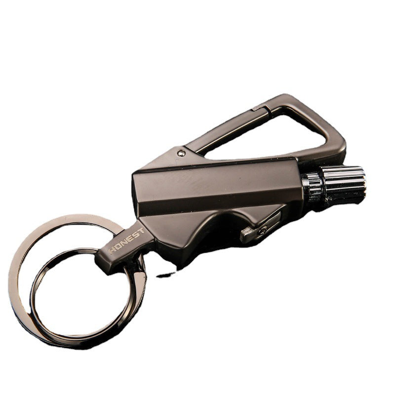 Sleutelhanger in zakformaat met aansteker en flesopener