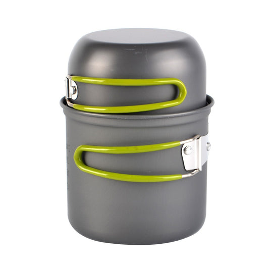 Camping Cookware Set with Foldable Handle Pot