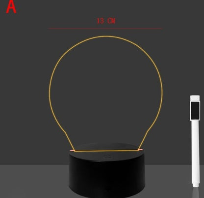 3D Kleine Nacht LED Berichtenbordlamp